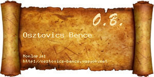 Osztovics Bence névjegykártya
