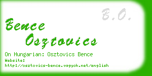 bence osztovics business card